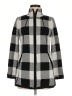 Adrienne Vittadini Checkered-gingham Gray Coat Size M - photo 1