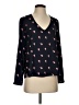 Sweet Rain 100% Polyester Hearts Black Long Sleeve Blouse Size S - photo 2