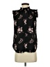 Ann Taylor LOFT 100% Polyester Floral Black Sleeveless Blouse Size XS (petite) - photo 1