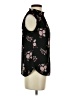 Ann Taylor LOFT 100% Polyester Floral Black Sleeveless Blouse Size XS (petite) - photo 4