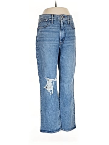 Madewell The Perfect Vintage Straight Jean in Kingsbury Wash: Knee-Rip Edition (view 1)