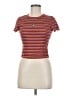 No Comment Stripes Red Short Sleeve Turtleneck Size M - photo 1