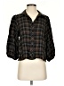 Drew Plaid Brown 3/4 Sleeve Button-Down Shirt Size S - photo 1