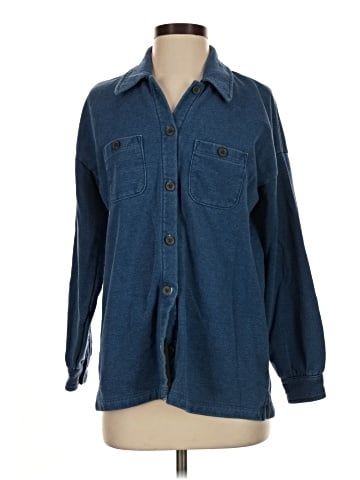 Madewell Indigo Terry Shirt-Jacket (view 1)