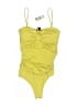 Express Solid Yellow One Piece Swimsuit Size XS - photo 1
