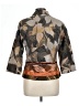 Coldwater Creek 100% Cotton Print Brown Jacket Size 12 - photo 2