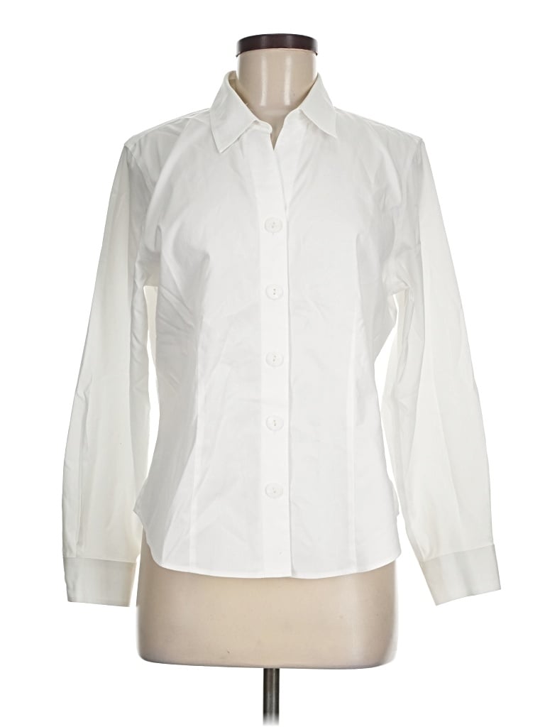 Pre-owned Coldwater Creek Long Sleeve Blouse In Ivory