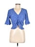 Topshop Blue Short Sleeve Blouse Size 6 - photo 1