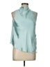 Ann Taylor LOFT 100% Polyester Teal Sleeveless Blouse Size Lg Petite - photo 1