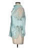 Ann Taylor LOFT 100% Polyester Teal Sleeveless Blouse Size Lg Petite - photo 5