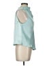 Ann Taylor LOFT 100% Polyester Teal Sleeveless Blouse Size Lg Petite - photo 4