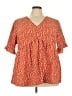 BLOOMCHIC Orange Short Sleeve Blouse Size 22 - photo 1