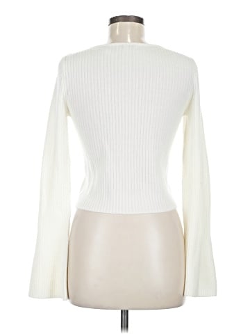 Madewell Ribbed V-Neck Sweater Top in Merino Wool (view 2)