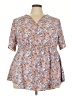 BLOOMCHIC 100% Polyester Brown Short Sleeve Blouse Size 22 - photo 1