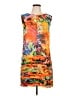 Unbranded Graphic Orange Cocktail Dress Size L (estimated) - photo 1