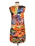 Unbranded Graphic Orange Cocktail Dress Size L (estimated) - photo 2