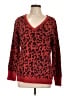New York & Company 100% Acrylic Animal Print Red Pullover Sweater Size L - photo 1