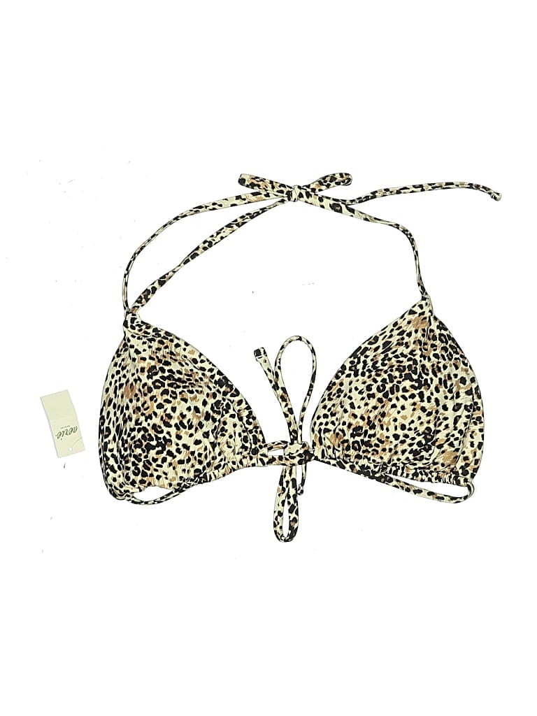 Aerie Swimsuit Top Gold Animal Print Pattern Swimwear