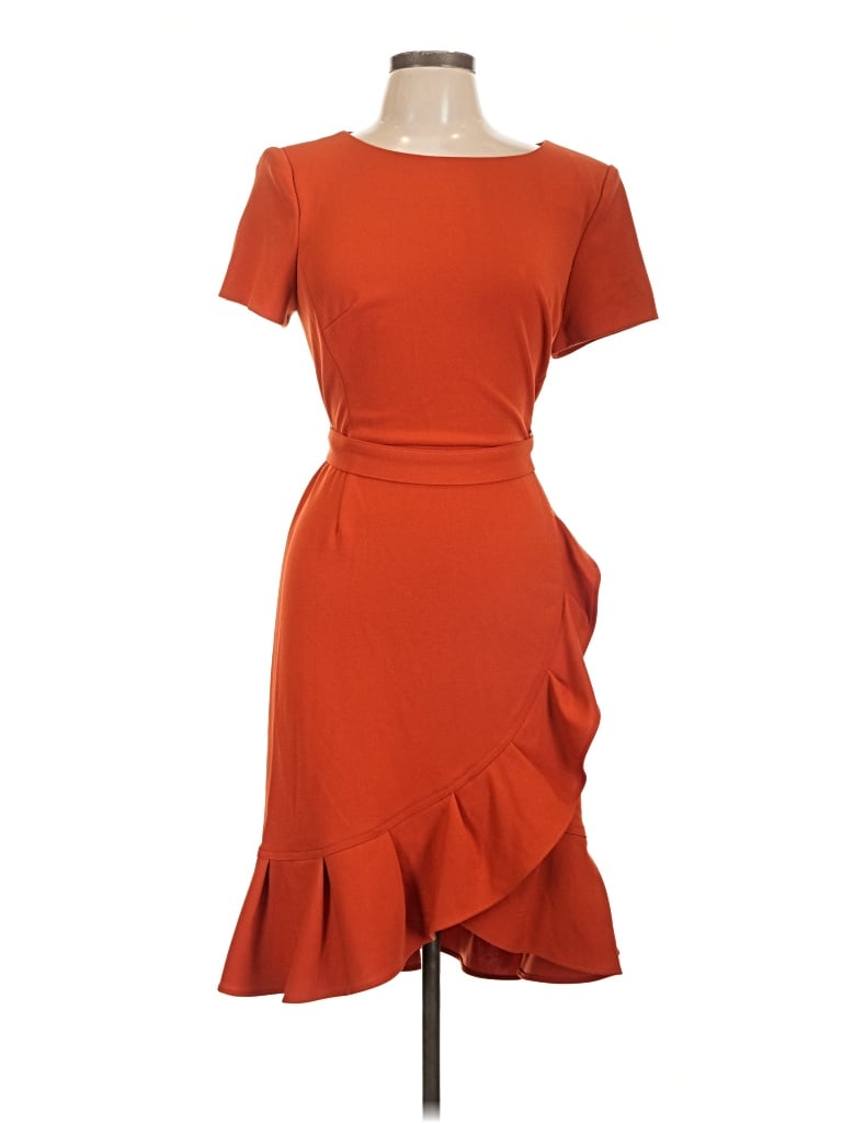 Pre-owned Calvin Klein Cocktail Dress In Orange