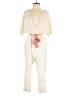Feathers Chevron-herringbone Ivory Jumpsuit Size XS - photo 1