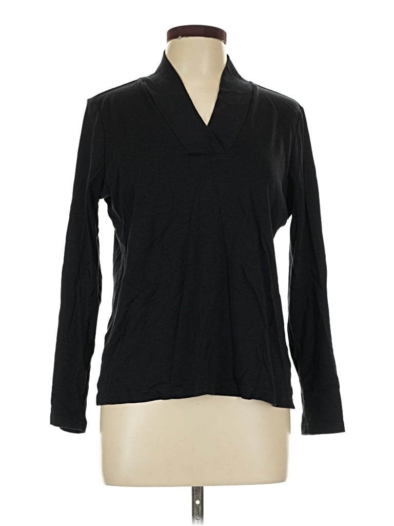 Pre-owned L.l.bean Long Sleeve Top Black Cowl Neck Tops