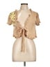 LUCCA Tan Short Sleeve Blouse Size L - photo 1