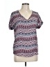 Pink Rose 100% Polyester Pink Short Sleeve Blouse Size L - photo 1