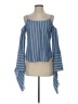 BCBGMAXAZRIA 100% Cotton Blue 3/4 Sleeve Blouse Size XS - photo 1