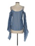 BCBGMAXAZRIA 100% Cotton Blue 3/4 Sleeve Blouse Size XS - photo 2