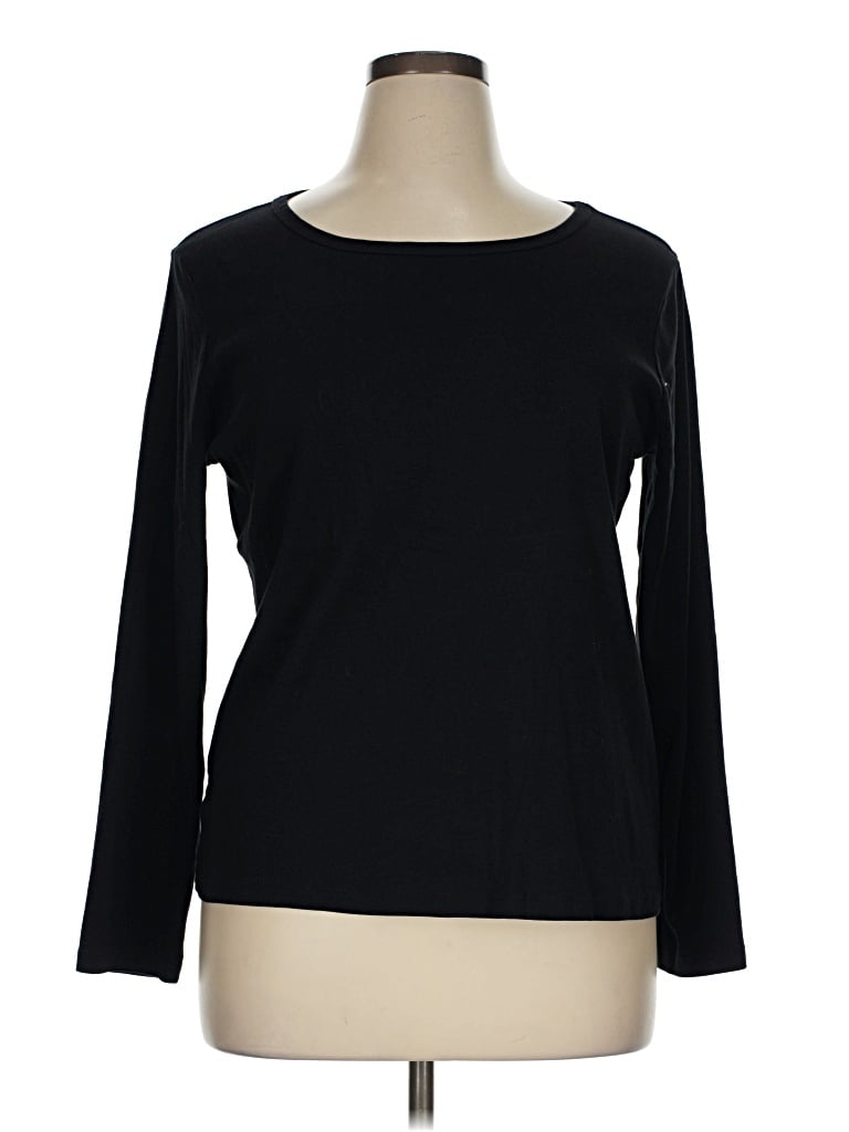 Pre-owned St. John's Bay Long Sleeve T-shirt In Black