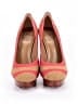 Tory Burch 100% Leather Color Block Red Heels Size 7 1/2 - photo 2