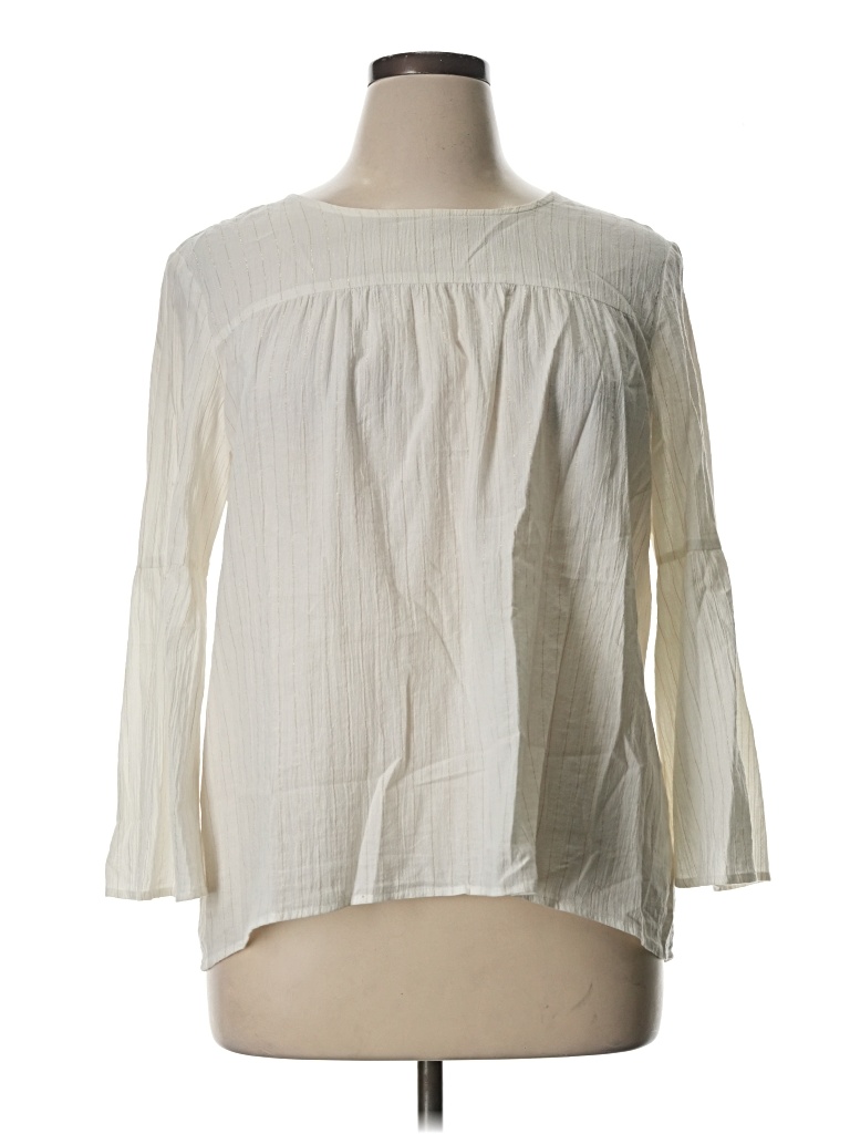 Pre-owned Michael Michael Kors 3/4 Sleeve Blouse In Ivory