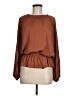 Eclair Brown Long Sleeve Blouse Size M - photo 1