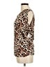 Venus Animal Print Brown Short Sleeve Blouse Size M - photo 5
