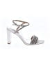Badgley Mischka Silver White Sandals Size 6 1/2 - photo 1