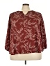 Fun2Fun 100% Polyester Burgundy 3/4 Sleeve Blouse Size 3X - photo 1