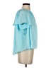 DKNY 100% Polyester Teal Short Sleeve Blouse Size XS - photo 4