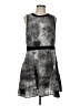 Mossimo 100% Polyester Graphic Gray Casual Dress Size L - photo 1