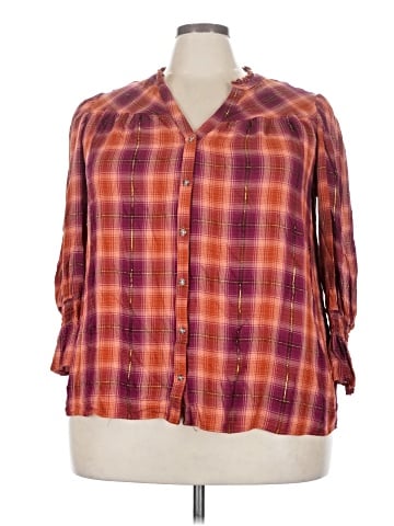 Cato 3/4 Sleeve Button-Down Shirt (view 1)
