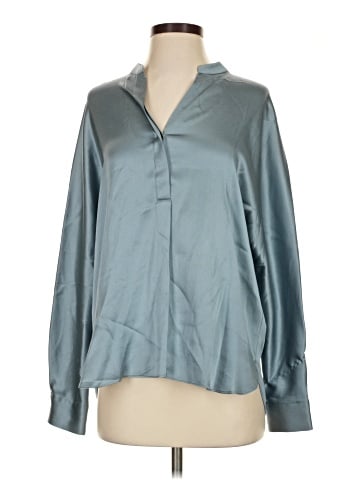 Vince. Long Sleeve Silk Top (view 1)