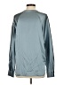 Vince. 100% Silk Metallic Teal Blue Long Sleeve Silk Top Size S - photo 2