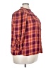 Cato Plaid Orange 3/4 Sleeve Button-Down Shirt Size 22 - photo 4