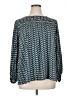Max Studio Chevron-herringbone Teal Long Sleeve Blouse Size 1X - photo 1