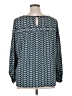 Max Studio Chevron-herringbone Teal Long Sleeve Blouse Size 1X - photo 2