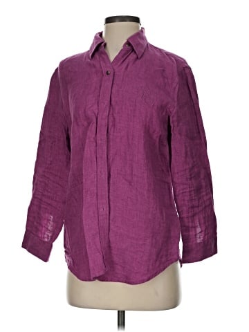 Lauren by Ralph Lauren 3/4 Sleeve Button-Down Shirt (view 1)