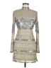 Jovani 100% Polyester Metallic Silver Cocktail Dress Size 6 - photo 1