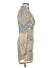 Jovani 100% Polyester Metallic Silver Cocktail Dress Size 6 - photo 4