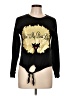 ON FIRE 100% Cotton Black Long Sleeve Top Size L - photo 1