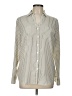 Talbots 100% Polyester Stripes Ivory Long Sleeve Blouse Size L - photo 1