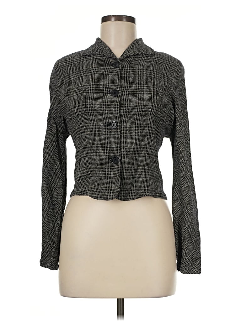 Pre-owned Max Studio Long Sleeve Blouse In Gray